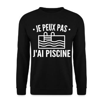 Je Peux Pas J'ai Piscine - Sweat-shirt Unisexe - noir - Devant - Alina (178cm) & Michal (187cm)