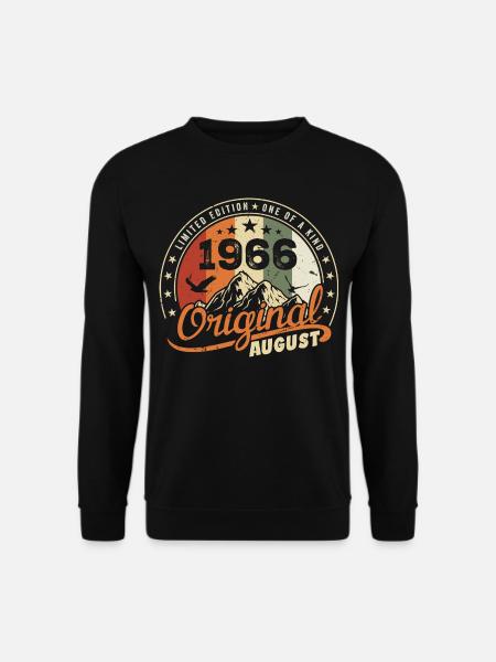 August 1966 Birthday Gift August 1966 Retro 1966 - Unisex Sweatshirt - black