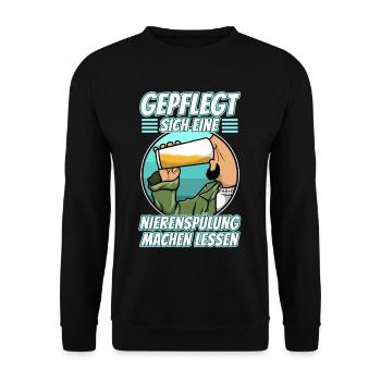 Well-groomed to have a kidney irrigation - Unisex Sweatshirt - black - Front - Alina (178cm) & Michal (187cm)