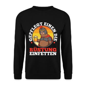 Well-groomed to the armor - Unisex Sweatshirt - black - Front - Alina (178cm) & Michal (187cm)
