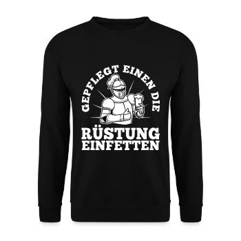 Well-groomed to the armor - Unisex Sweatshirt - black - Front - Alina (178cm) & Michal (187cm)