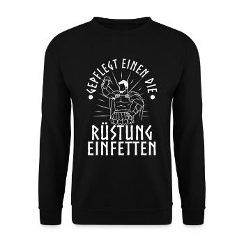 Well-groomed to the armor - Unisex Sweatshirt - black - Front - Alina (178cm) & Michal (187cm)