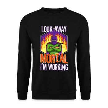 Détourne le regard, mortel, je travaille - Sweat-shirt Unisexe - noir - Devant - Alina (178cm) & Michal (187cm)