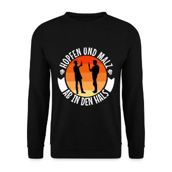 Hopfen und Malz - Unisex Pullover - Schwarz - Vorne - Alina (178cm) & Michal (187cm)