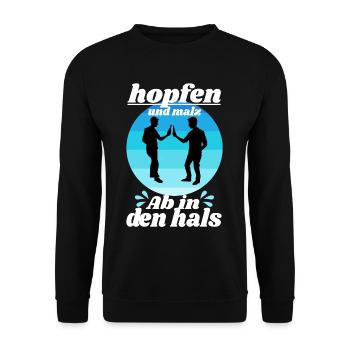 Hopfen und Malz - Unisex Pullover - Schwarz - Vorne - Alina (178cm) & Michal (187cm)