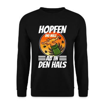 Hopfen und Malz - Unisex Pullover - Schwarz - Vorne - Alina (178cm) & Michal (187cm)