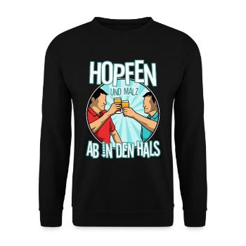 Hopfen und Malz - Unisex Pullover - Schwarz - Vorne - Alina (178cm) & Michal (187cm)