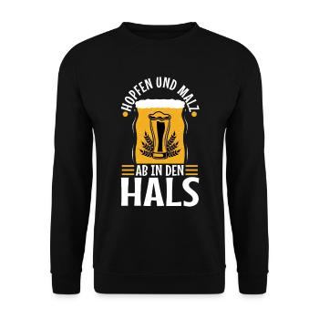 Hopfen und Malz - Unisex Pullover - Schwarz - Vorne - Alina (178cm) & Michal (187cm)