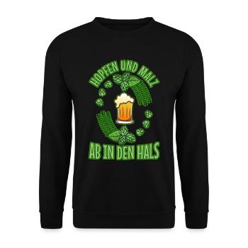 Hopfen und Malz - Unisex Pullover - Schwarz - Vorne - Alina (178cm) & Michal (187cm)
