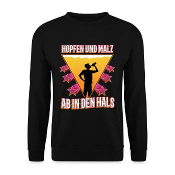 Hopfen und Malz - Unisex Pullover - Schwarz - Vorne - Alina (178cm) & Michal (187cm)
