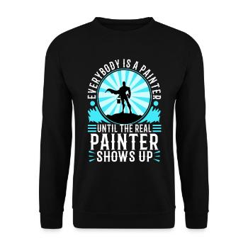 Tout le monde est peintre jusqu’au vrai peintre - Sweat-shirt Unisexe - noir - Devant - Alina (178cm) & Michal (187cm)