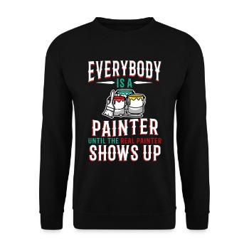 Tout le monde est peintre jusqu’au vrai peintre - Sweat-shirt Unisexe - noir - Devant - Alina (178cm) & Michal (187cm)