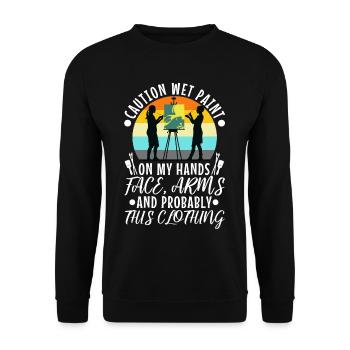 Wet paint - Unisex Pullover - Schwarz - Vorne - Alina (178cm) & Michal (187cm)