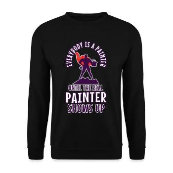 Tout le monde est peintre jusqu’au vrai peintre - Sweat-shirt Unisexe - noir - Devant - Alina (178cm) & Michal (187cm)