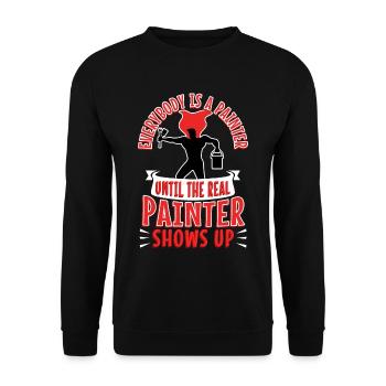 Tout le monde est peintre jusqu’au vrai peintre - Sweat-shirt Unisexe - noir - Devant - Alina (178cm) & Michal (187cm)