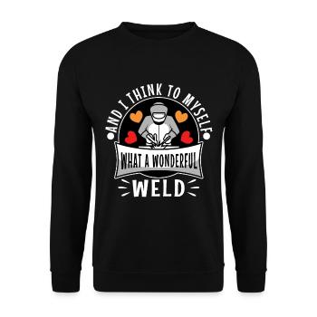 And i think to myself what a wonderful weld - Unisex Pullover - Schwarz - Vorne - Alina (178cm) & Michal (187cm)