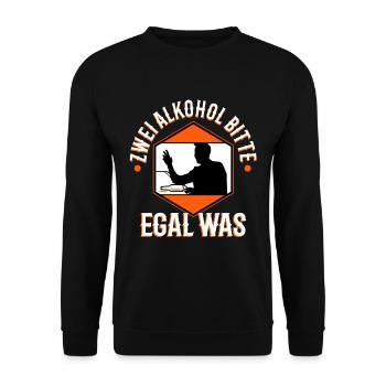Two alcohols please no matter what - Unisex Sweatshirt - black - Front - Alina (178cm) & Michal (187cm)