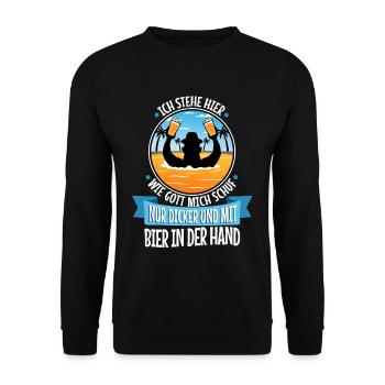 I stand here as God created me. Only thicker - Unisex Sweatshirt - black - Front - Alina (178cm) & Michal (187cm)