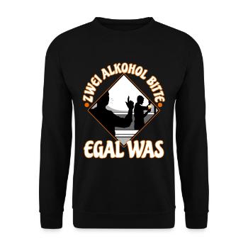 Two alcohols please no matter what - Unisex Sweatshirt - black - Front - Alina (178cm) & Michal (187cm)