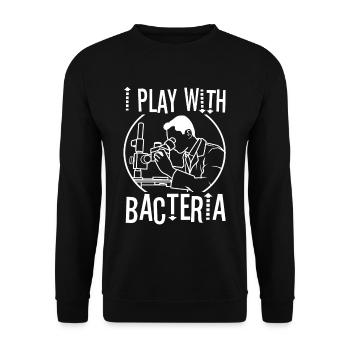 I play with bacteria - Unisex Sweatshirt - black - Front - Alina (178cm) & Michal (187cm)