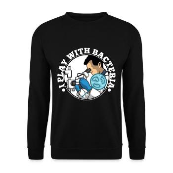 I play with bacteria - Unisex Sweatshirt - black - Front - Alina (178cm) & Michal (187cm)