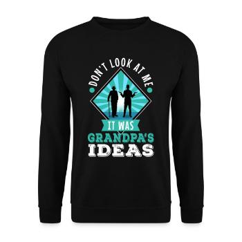 It was grandpas idea - Unisex Sweatshirt - black - Front - Alina (178cm) & Michal (187cm)