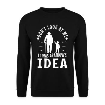 It was grandpas idea - Unisex Sweatshirt - black - Front - Alina (178cm) & Michal (187cm)