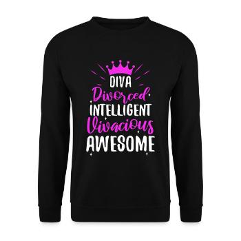 Divorce Diva - Unisex Sweatshirt - black - Front - Alina (178cm) & Michal (187cm)