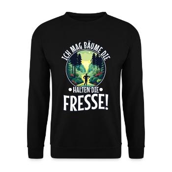 I like trees that hold the food - Unisex Sweatshirt - black - Front - Alina (178cm) & Michal (187cm)