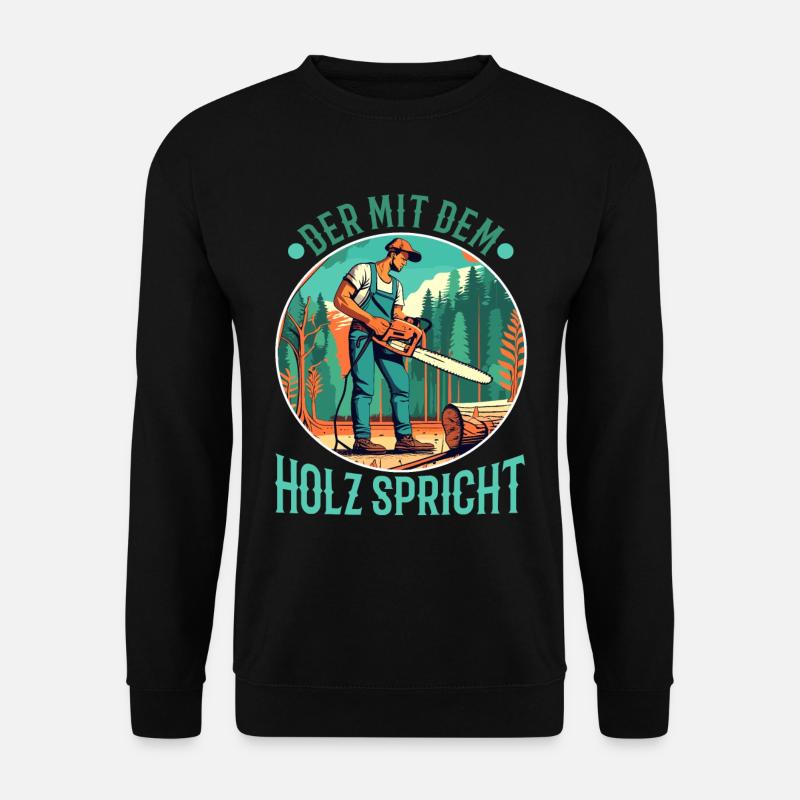 Who talks to the wood - Unisex Sweatshirt - black