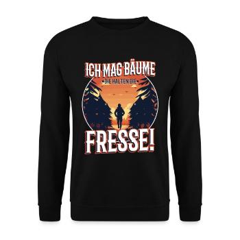 I like trees that hold the food - Unisex Sweatshirt - black - Front - Alina (178cm) & Michal (187cm)