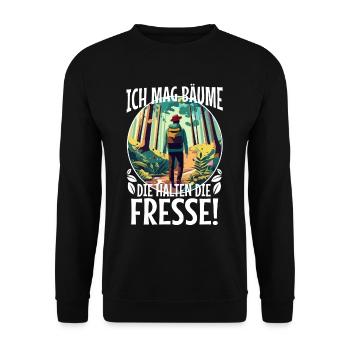 J’aime les arbres qui retiennent la nourriture - Sweat-shirt Unisexe - noir - Devant - Alina (178cm) & Michal (187cm)
