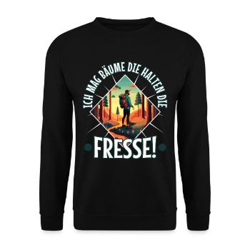 J’aime les arbres qui retiennent la nourriture - Sweat-shirt Unisexe - noir - Devant - Alina (178cm) & Michal (187cm)