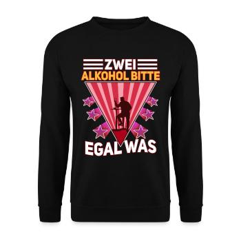 Two alcohols please no matter what - Unisex Sweatshirt - black - Front - Alina (178cm) & Michal (187cm)