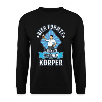 Bier formte diesen schönen Körper - Unisex Pullover - Schwarz - Vorne - Alina (178cm) & Michal (187cm)