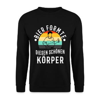 Bier formte diesen schönen Körper - Unisex Pullover - Schwarz - Vorne - Alina (178cm) & Michal (187cm)