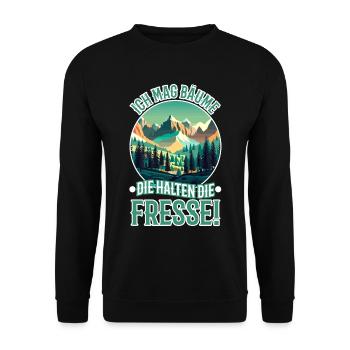 I like trees that hold the food - Unisex Sweatshirt - black - Front - Alina (178cm) & Michal (187cm)