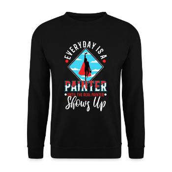 Tout le monde est peintre jusqu’au vrai peintre - Sweat-shirt Unisexe - noir - Devant - Alina (178cm) & Michal (187cm)
