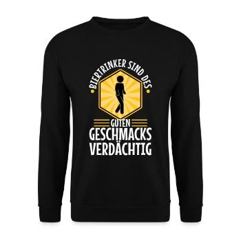 Les buveurs de bière sont soupçonnés d’avoir bon goût - Sweat-shirt Unisexe - noir - Devant - Alina (178cm) & Michal (187cm)