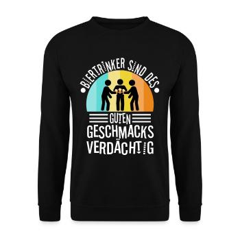 Beer drinkers are suspected of good taste - Unisex Sweatshirt - black - Front - Alina (178cm) & Michal (187cm)