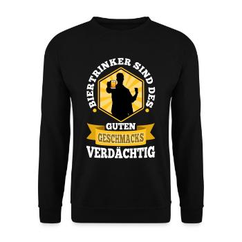 Les buveurs de bière sont soupçonnés d’avoir bon goût - Sweat-shirt Unisexe - noir - Devant - Alina (178cm) & Michal (187cm)