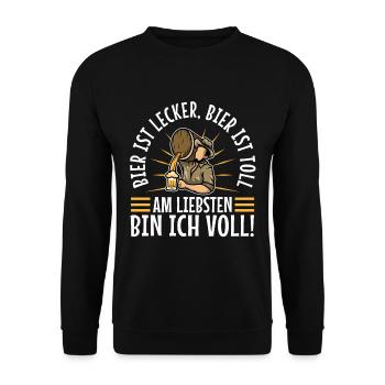 Beer is delicious, beer is great, preferably - Unisex Sweatshirt - black - Front - Alina (178cm) & Michal (187cm)