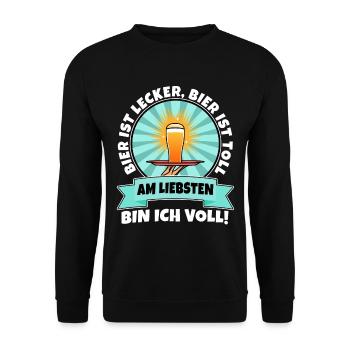 Beer is delicious, beer is great, preferably - Unisex Sweatshirt - black - Front - Alina (178cm) & Michal (187cm)