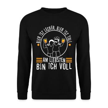 Beer is delicious, beer is great, preferably - Unisex Sweatshirt - black - Front - Alina (178cm) & Michal (187cm)