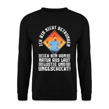 Je ne suis pas ivre, la nature bruyante, drôle et - Sweat-shirt Unisexe - noir - Devant - Alina (178cm) & Michal (187cm)