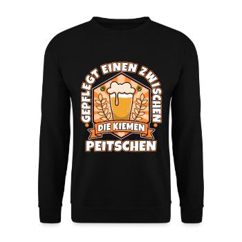 Whipping you between the gills in a well-groomed way - Unisex Sweatshirt - black - Front - Alina (178cm) & Michal (187cm)