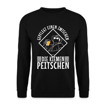 Whipping you between the gills in a well-groomed way - Unisex Sweatshirt - black - Front - Alina (178cm) & Michal (187cm)