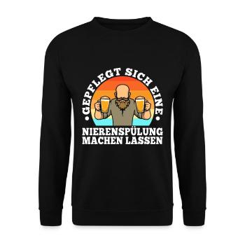 Well-groomed to have a kidney irrigation - Unisex Sweatshirt - black - Front - Alina (178cm) & Michal (187cm)
