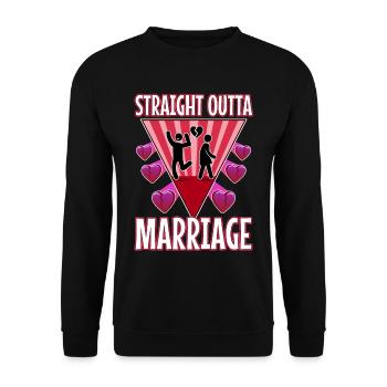 Straight Outta Marriage - Unisex Pullover - Schwarz - Vorne - Alina (178cm) & Michal (187cm)
