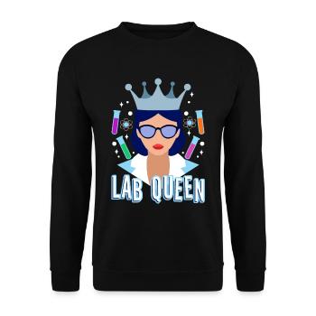 Lab Queen - Unisex Pullover - Schwarz - Vorne - Alina (178cm) & Michal (187cm)